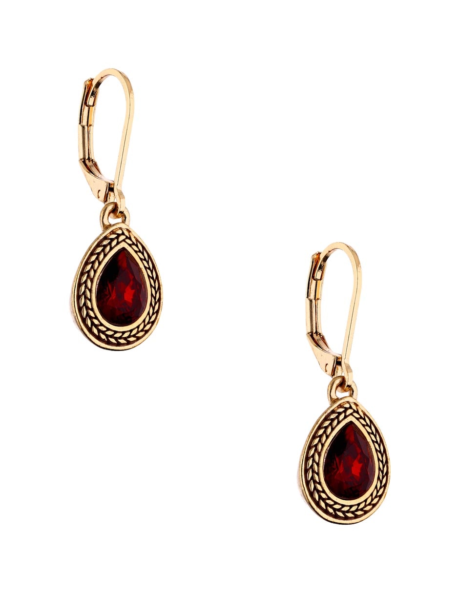 Aretes largos de gota con acabado brillante 2