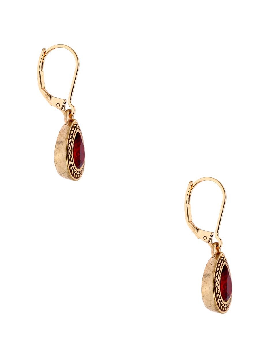 Aretes largos de gota con acabado brillante 3