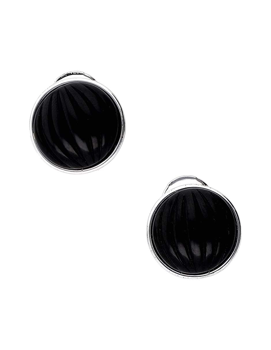 Aretes cortos Midnight Beads con acabado brillante