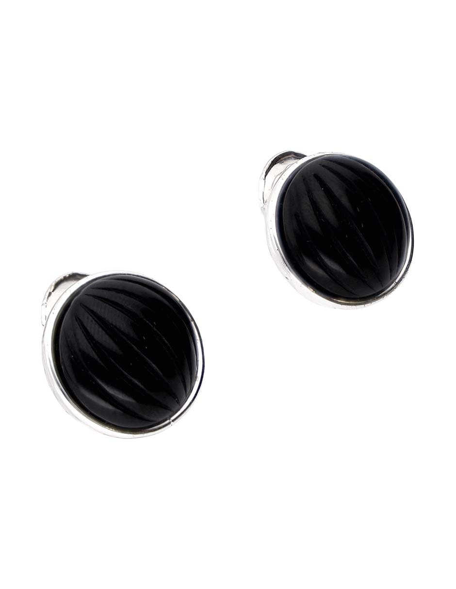 Aretes cortos Midnight Beads con acabado brillante 2