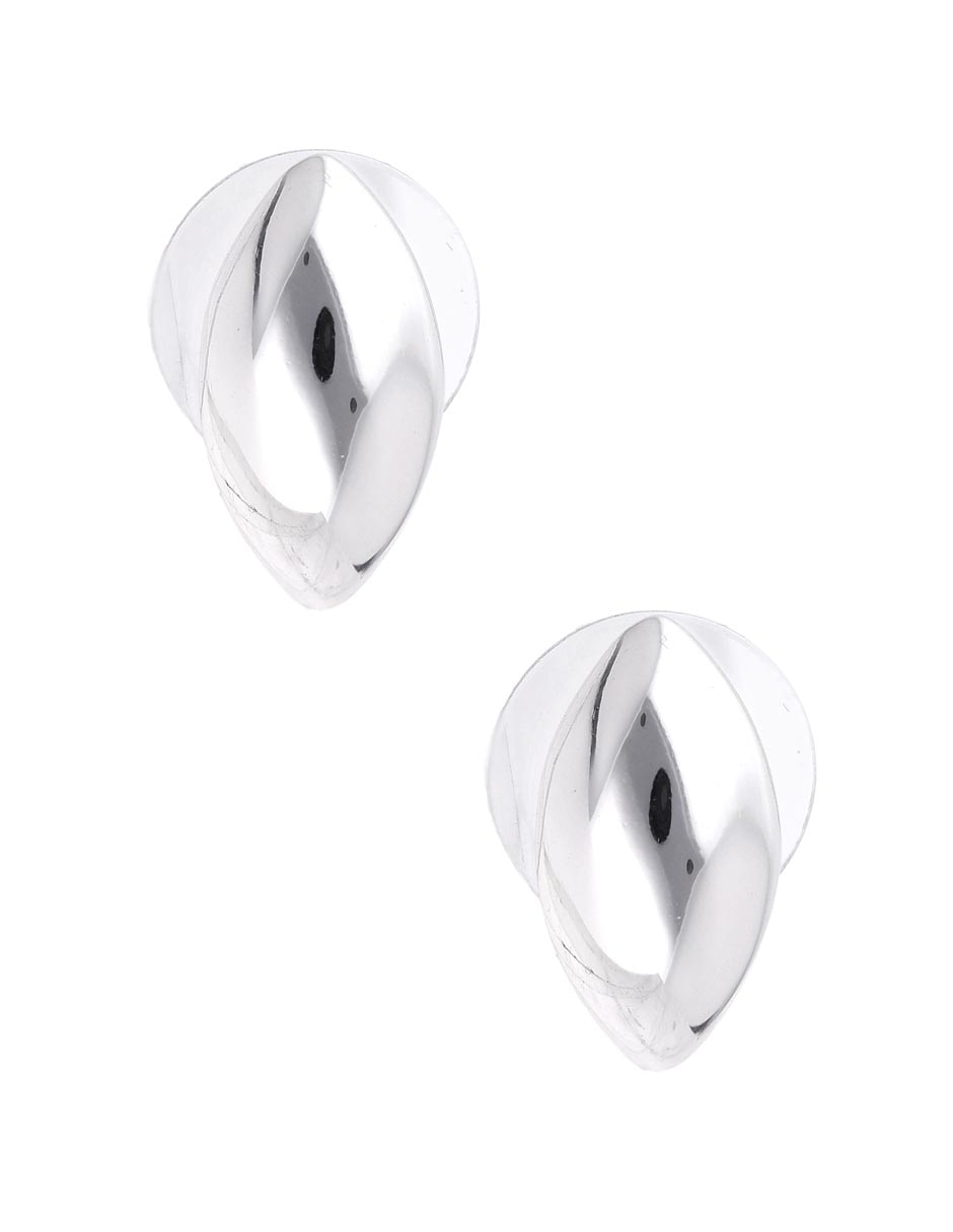 Aretes cortos de gota Silver Patterns con acabado brillante