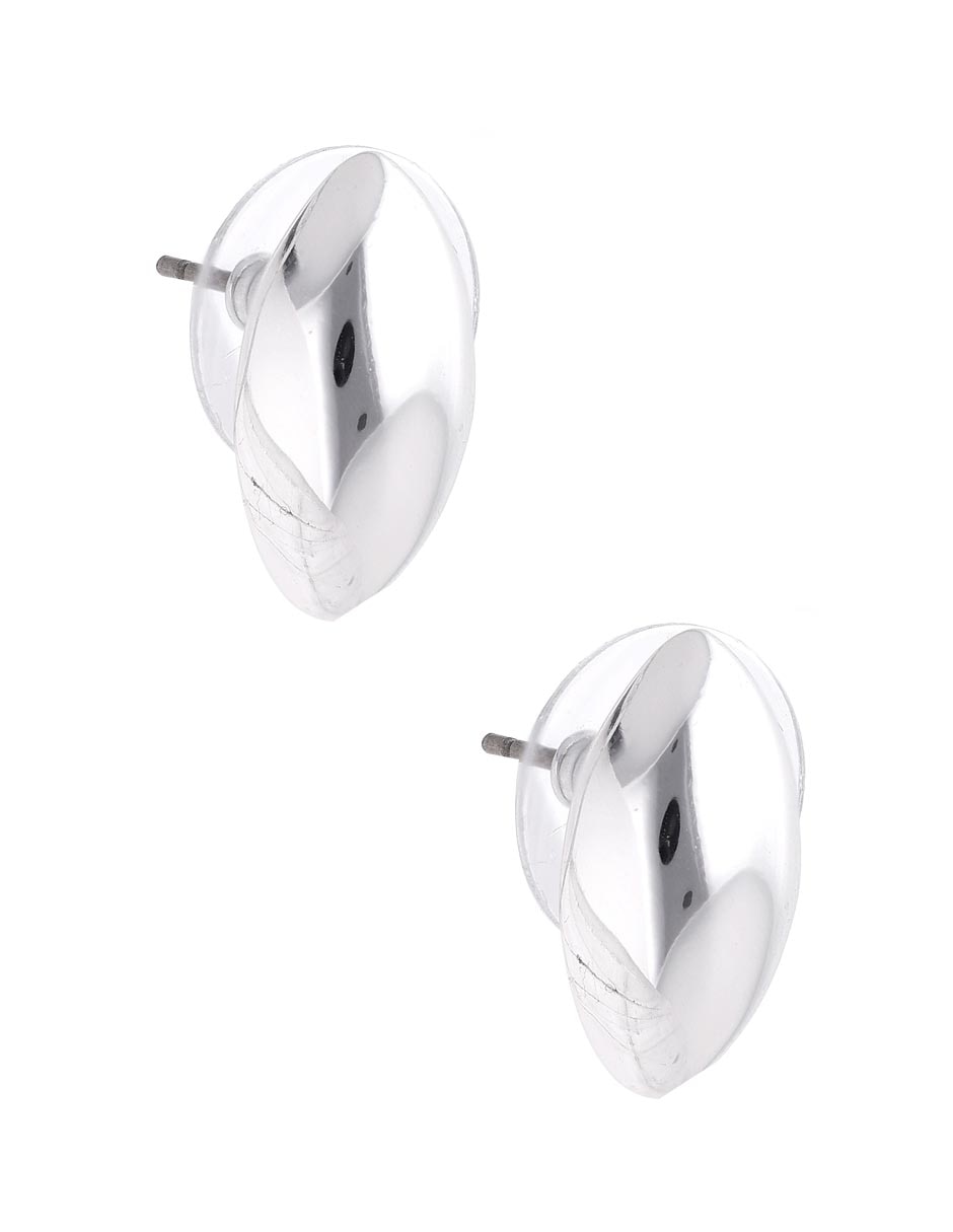 Aretes cortos de gota Silver Patterns con acabado brillante 2