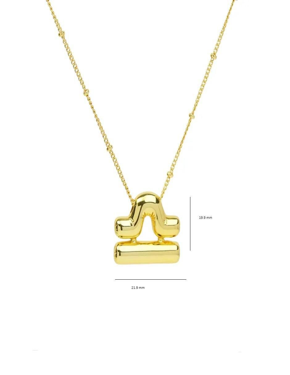 Collar con dije de signo zodiacal de oro laminado 10 K 2