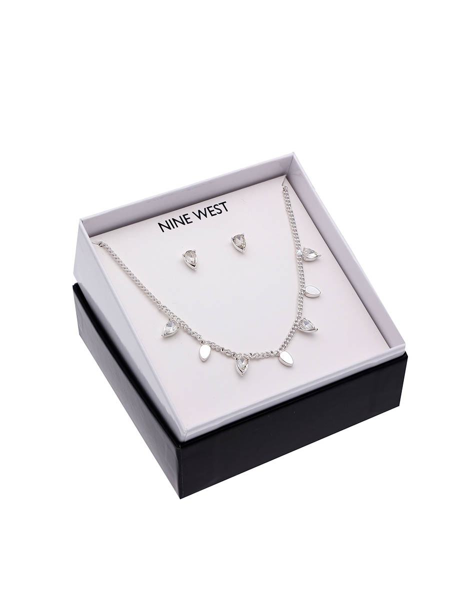 Aretes y collar de gota cristal 5