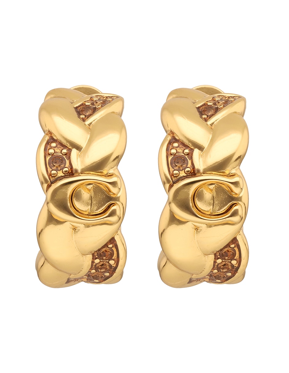 Aretes cortos 2.1 Braided Metal con acabado brillante