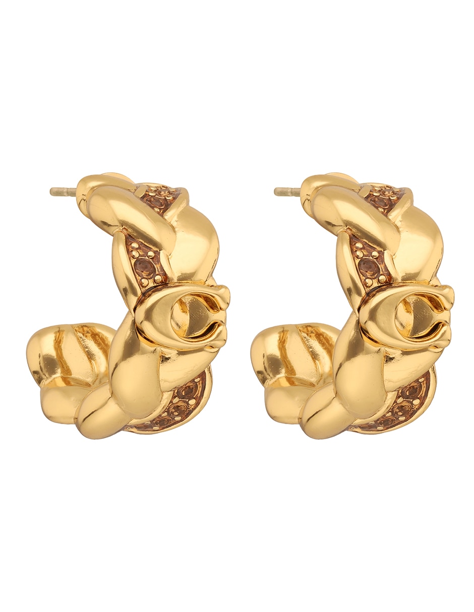 Aretes cortos 2.1 Braided Metal con acabado brillante 2