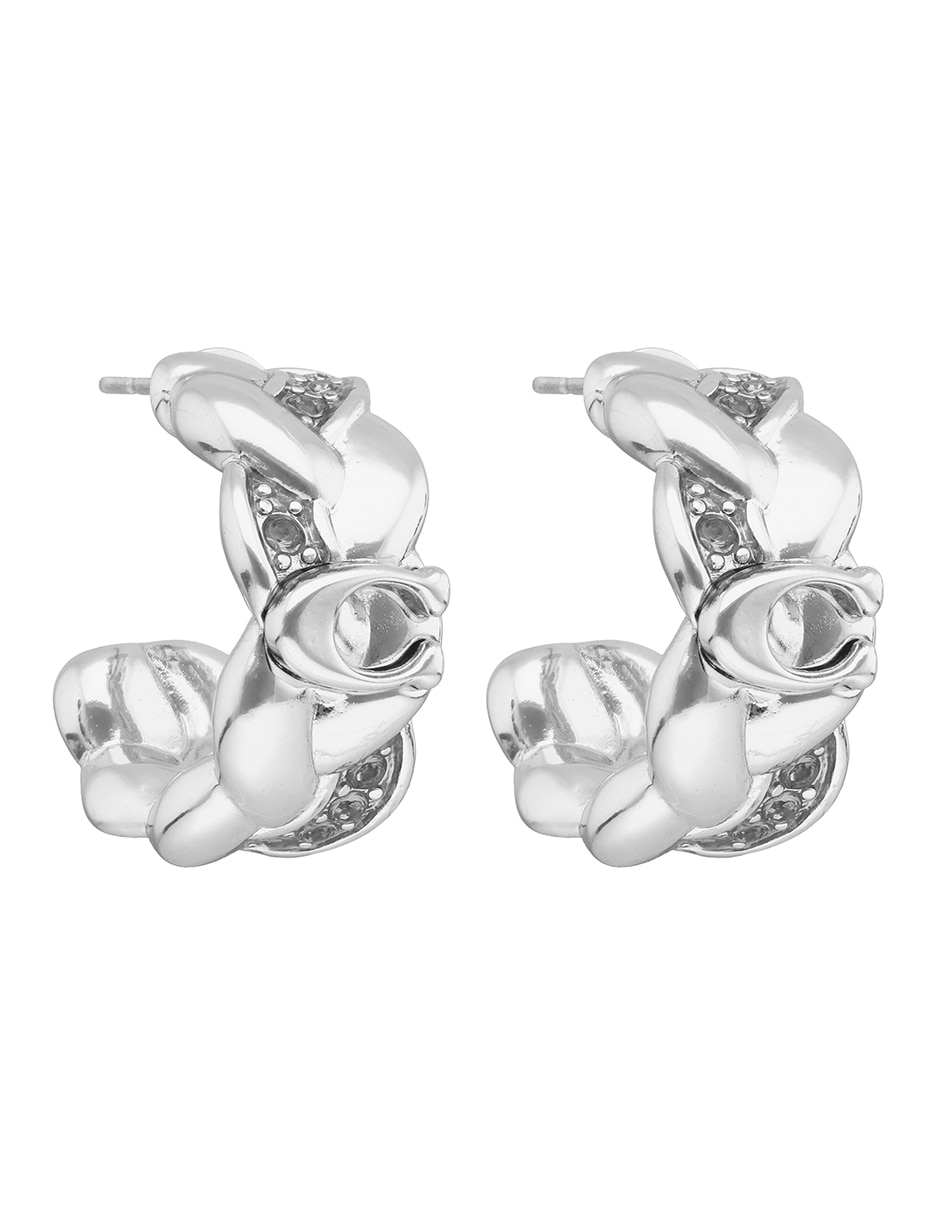 Aretes cortos 2.1 Braided Metal con acabado brillante 2