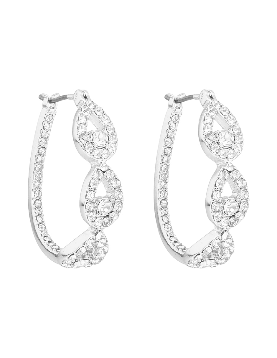 Arracadas de Forma Circular Angelic Adornment de Latón Con Acabado Pavé 2