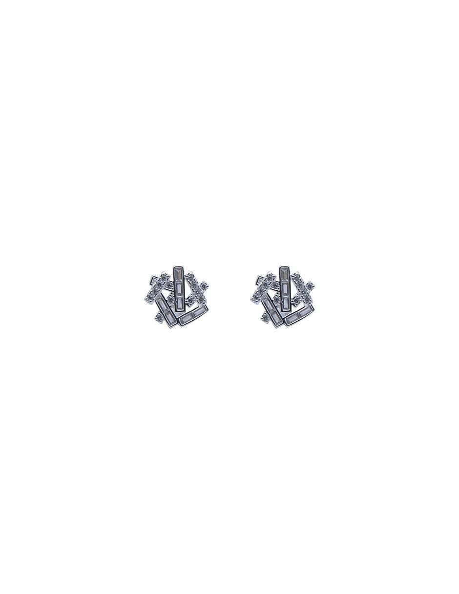 Broqueles de flor de plata p 925 zirconia Broqueles de flor de plata p 925 zirconia