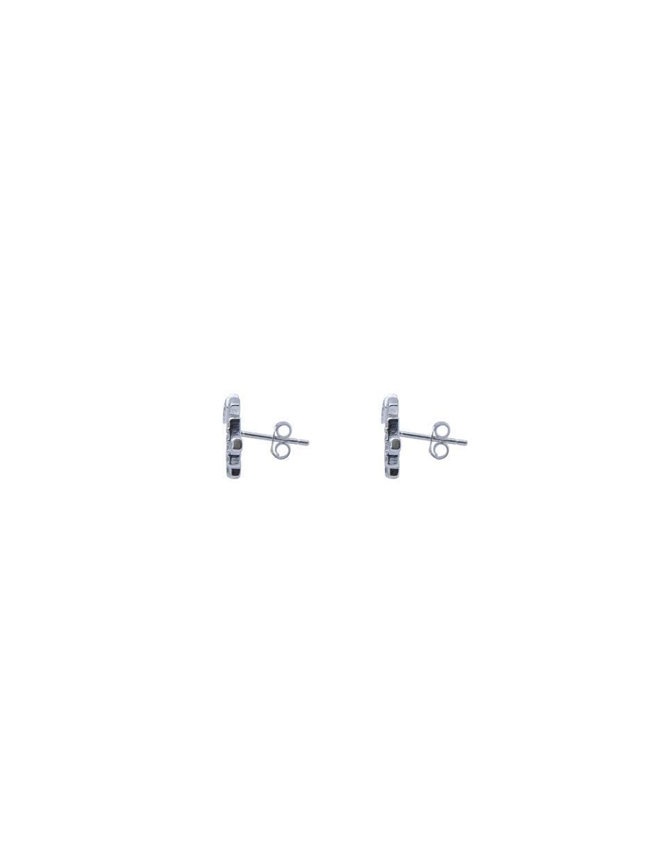 Broqueles de flor de plata p 925 zirconia 3