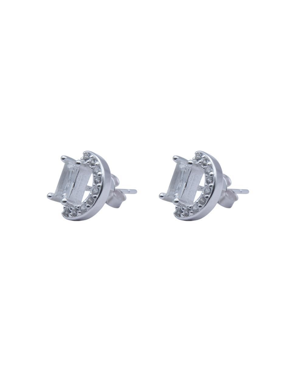 Aretes de plata P 925 con acabado pulido zirconia 2