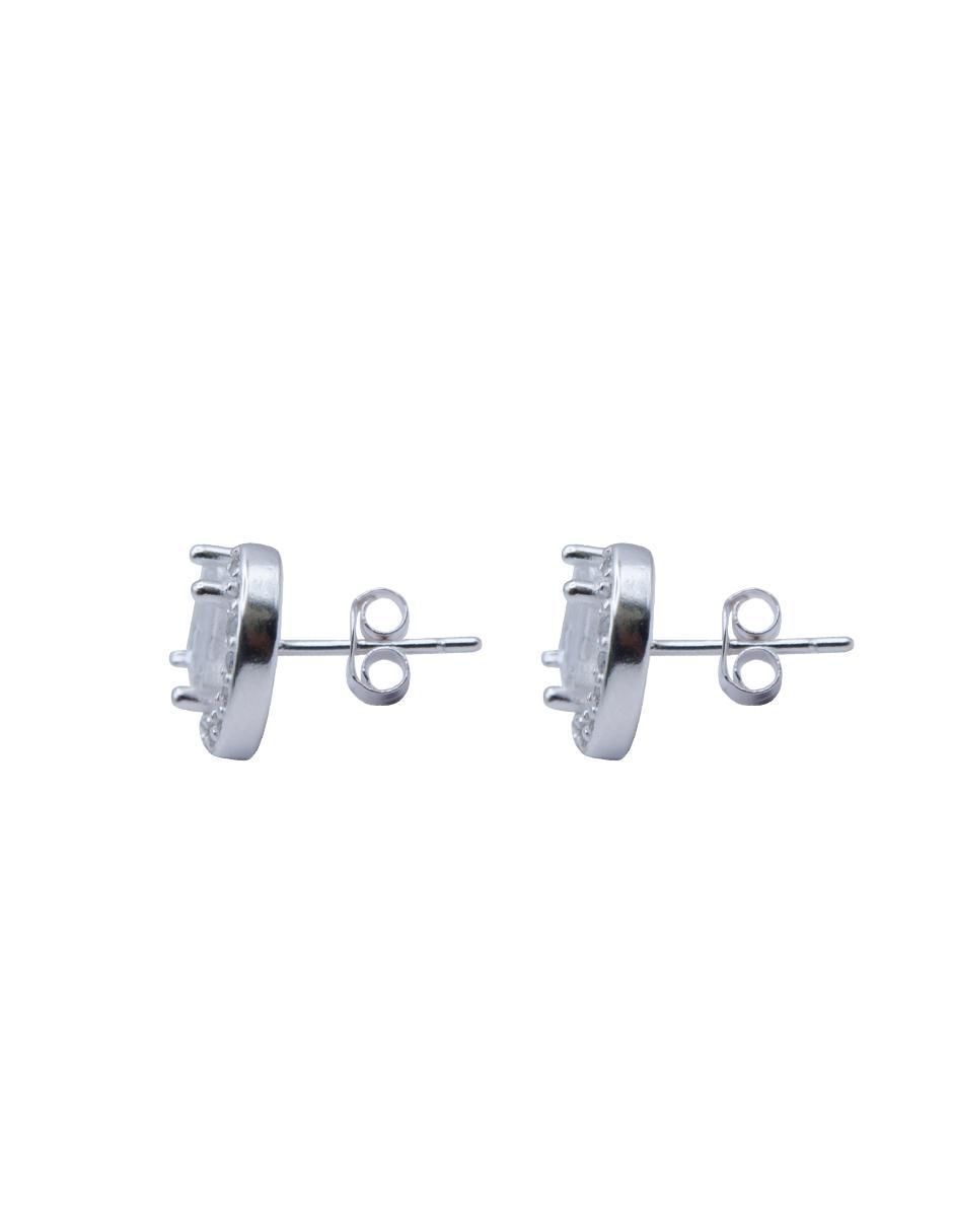 Aretes de plata P 925 con acabado pulido zirconia 3