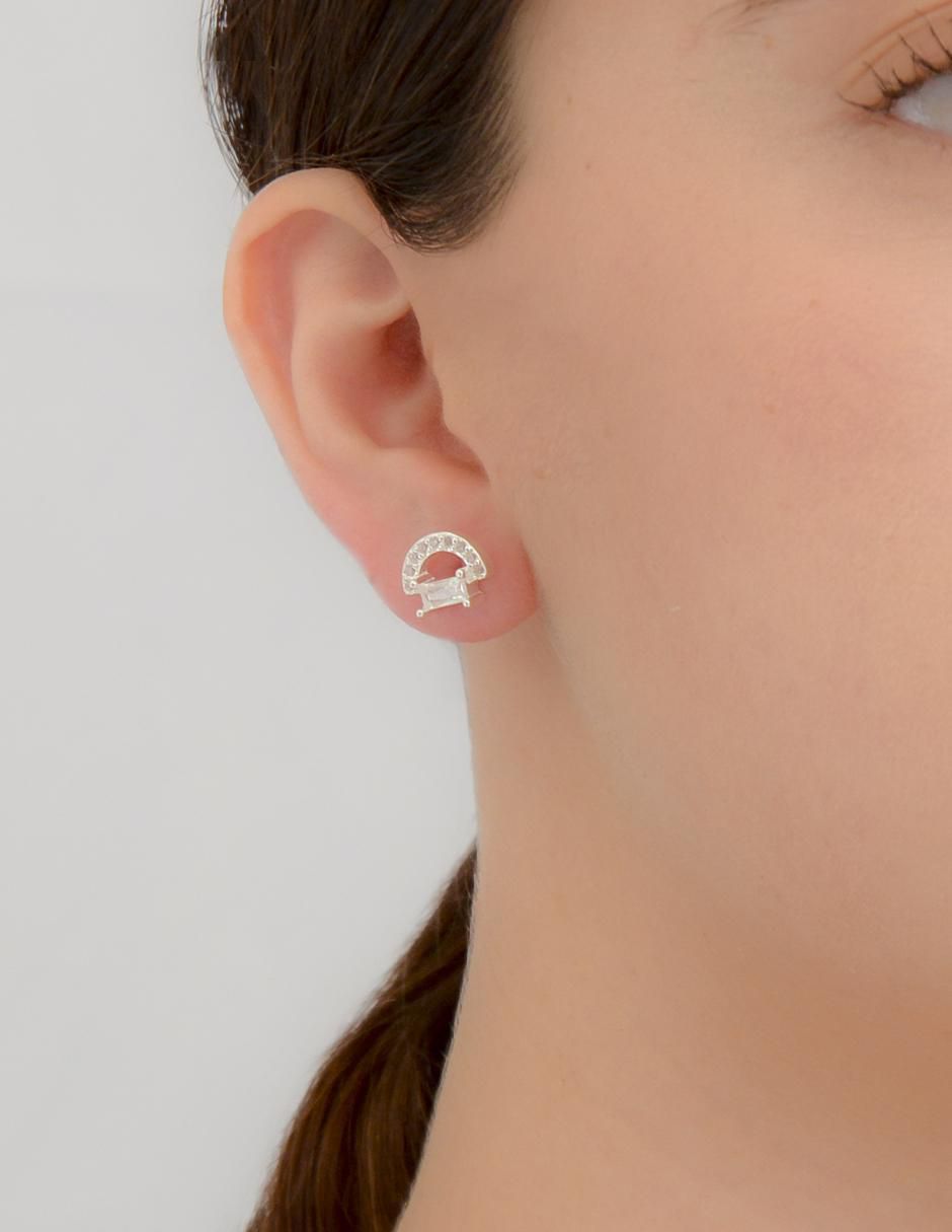 Aretes de plata P 925 con acabado pulido zirconia 4