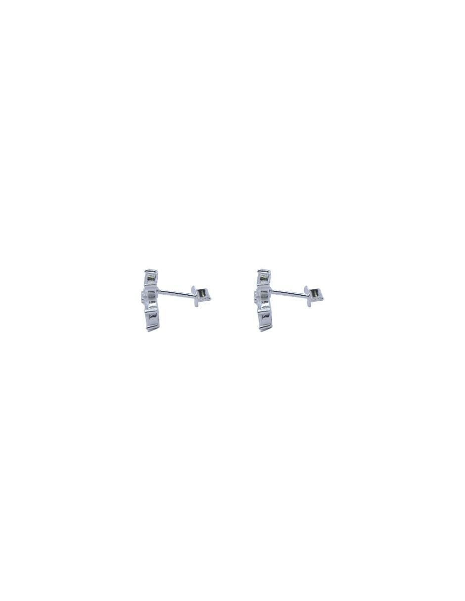 Broqueles de flor de plata p 925 zirconia 3