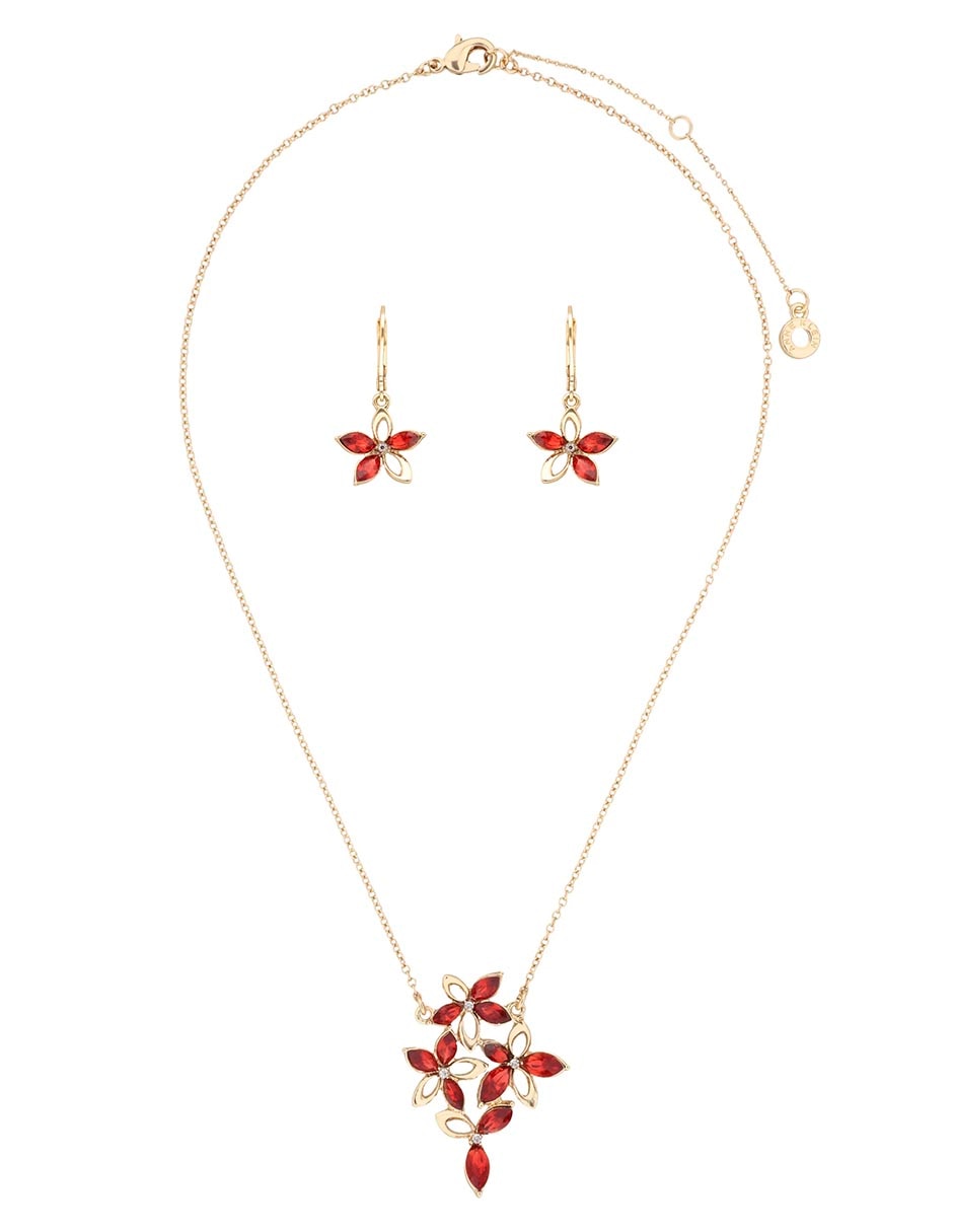 Aretes y collar de flor Stocking Stuffer Zirconia 2