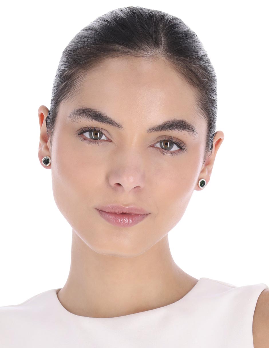 Aretes de círculo con acabado pavé 3