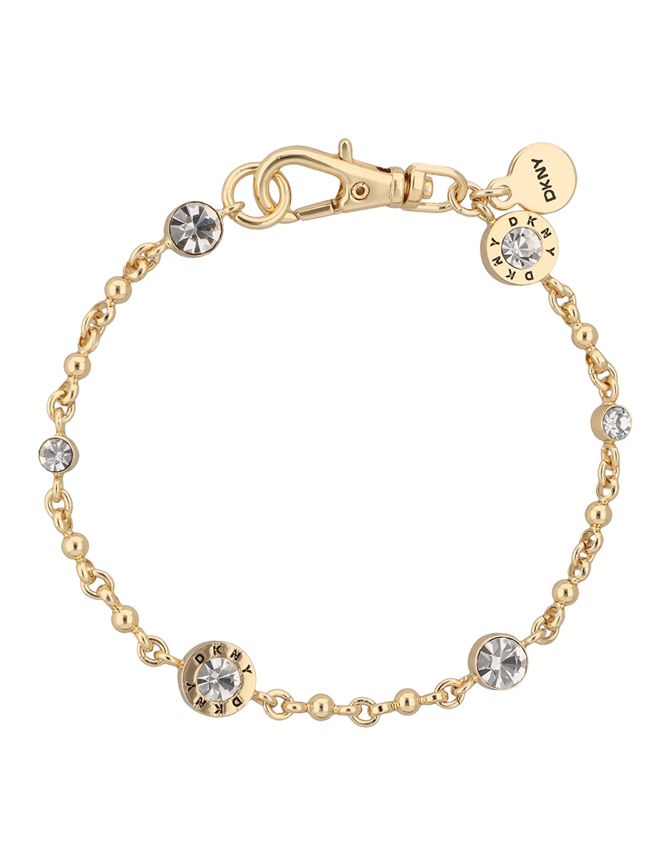 Pulsera Rivet logo con acabado pavé