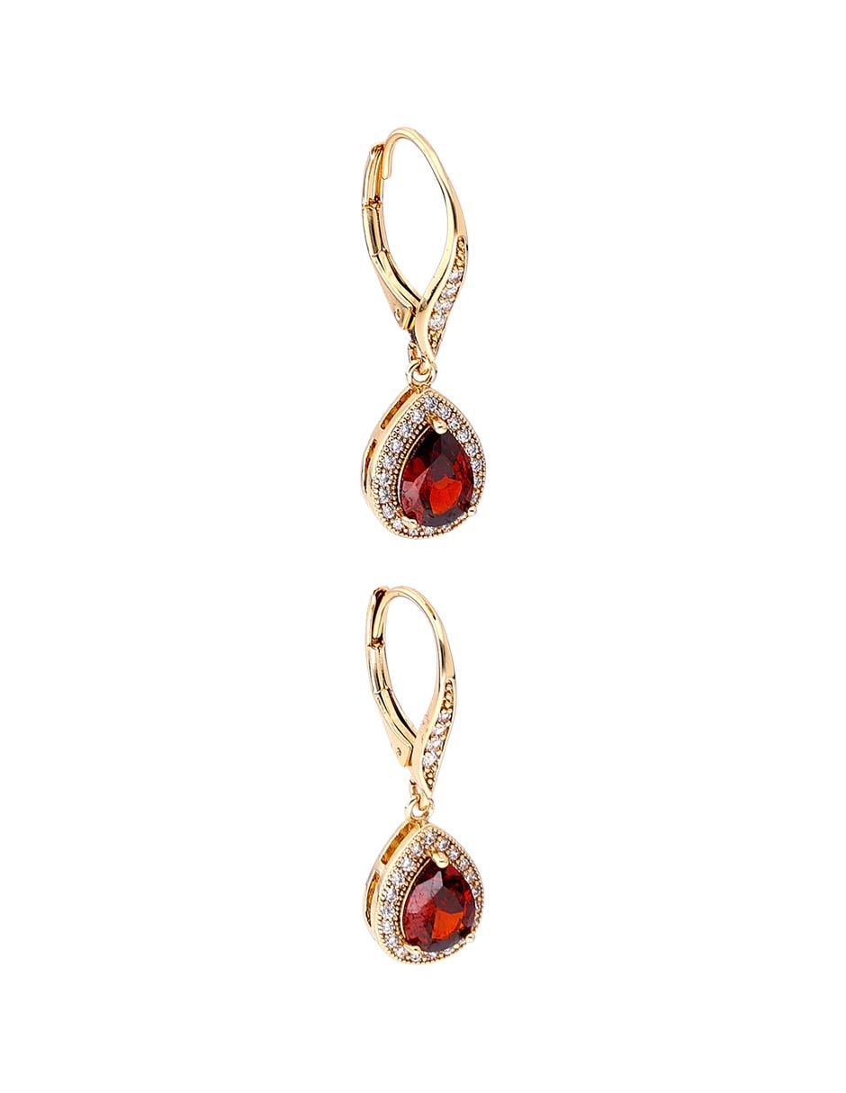 Aretes de gota con acabado pavé 2