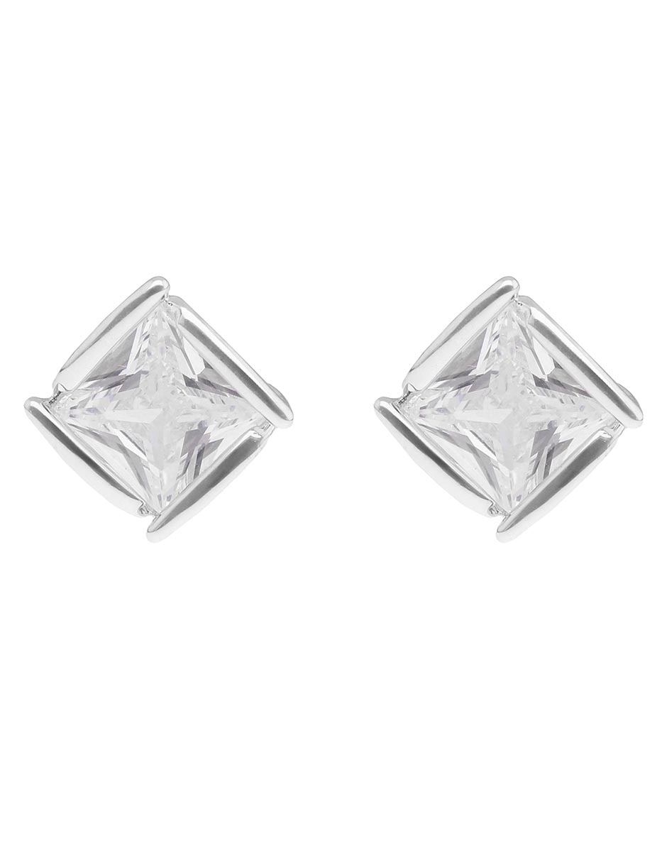 Broqueles cuadrados Silver Bells con acabado brillante