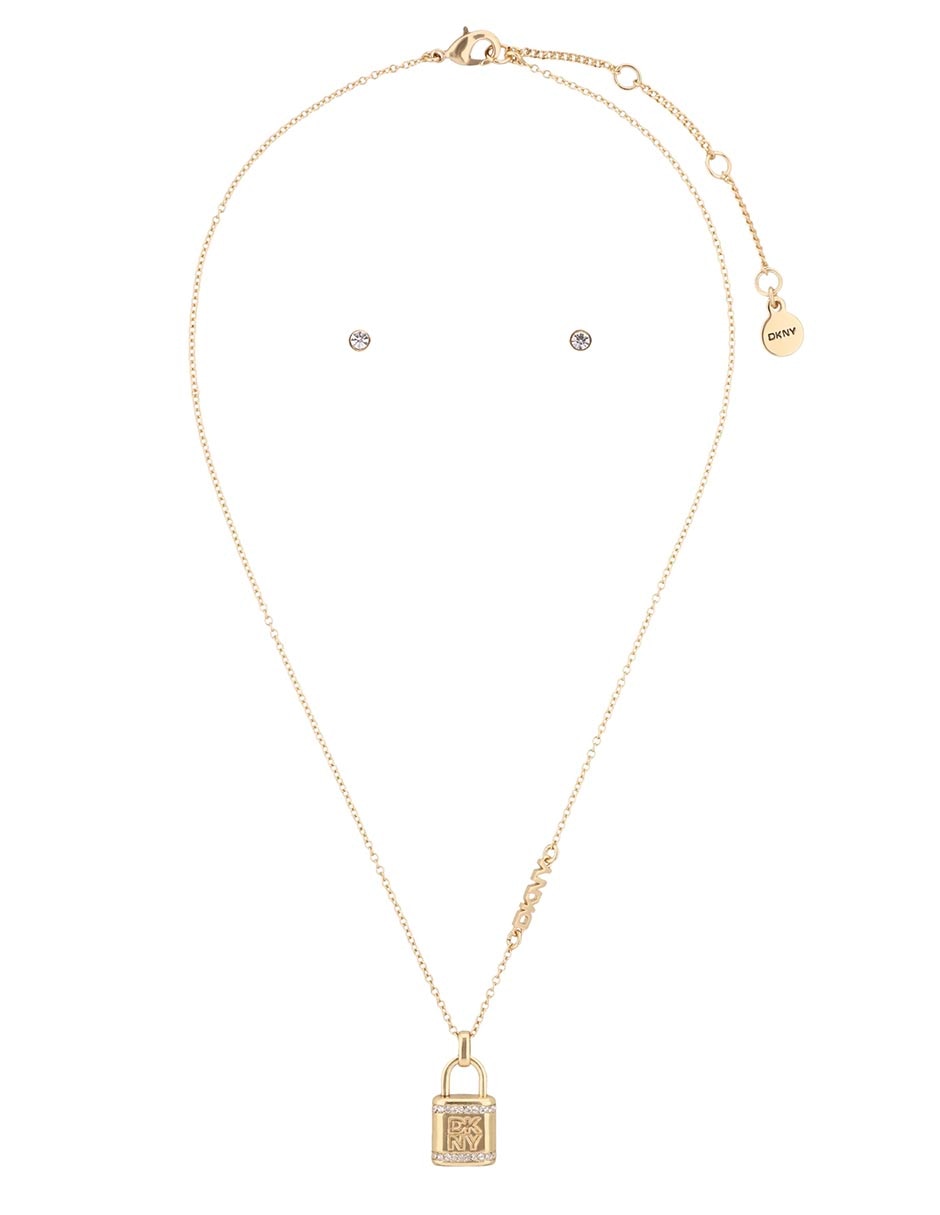 Set aretes y collar de candado 2
