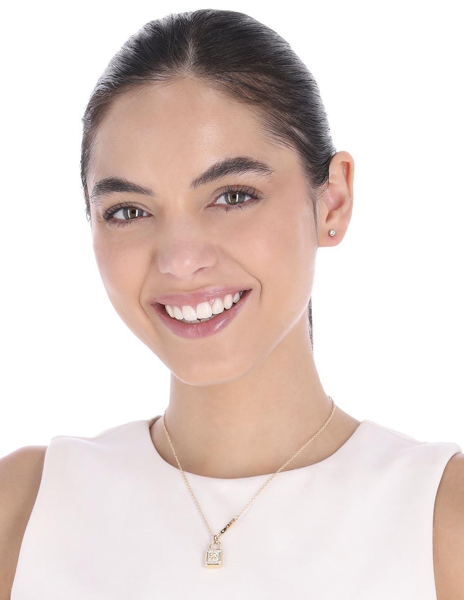 Set aretes y collar de candado 3