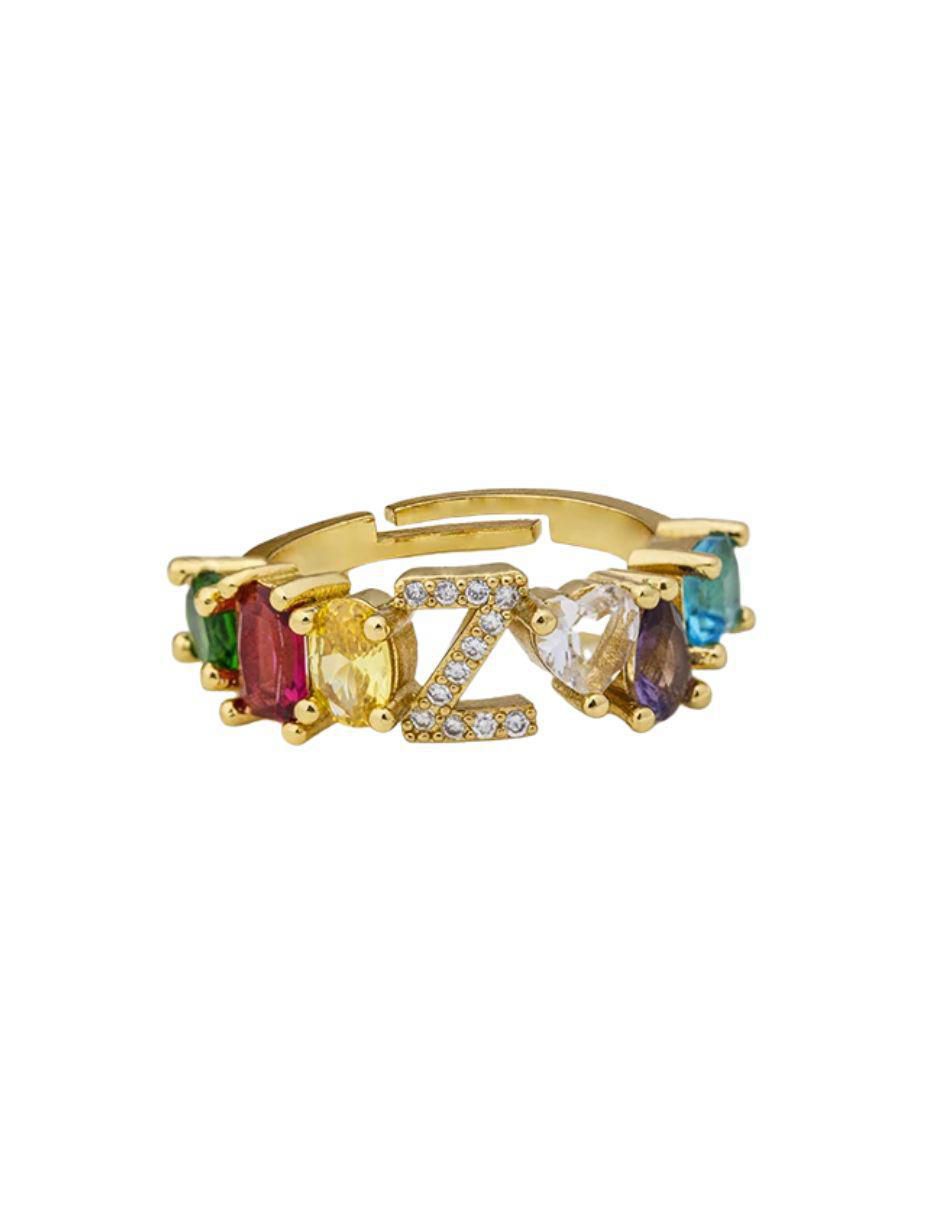 Anillo circular 10 k de oro laminado zirconia cúbica pulido Anillo circular 10 k de oro laminado zirconia cúbica pulido