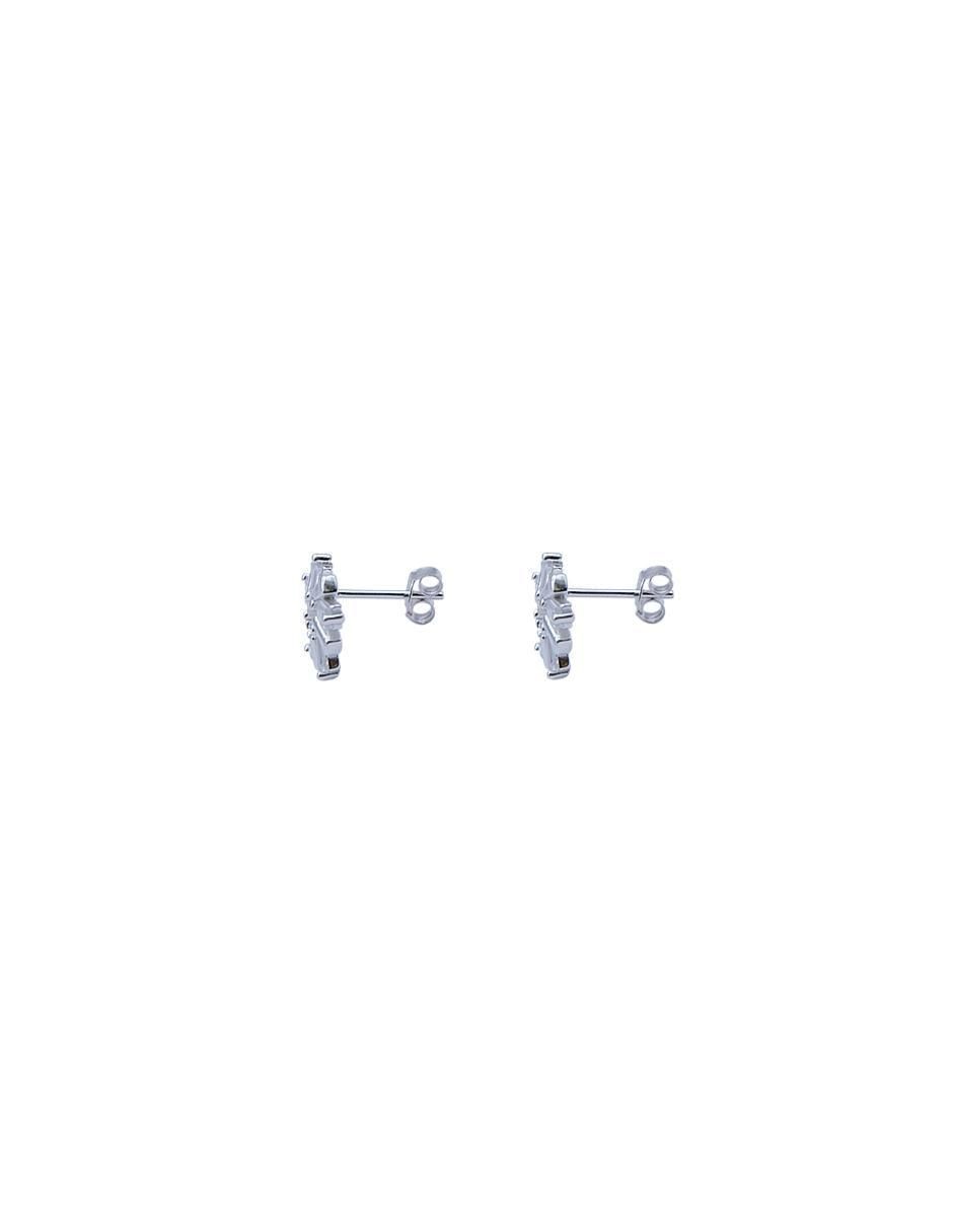 Broqueles de flor de plata p 925 zirconia 3