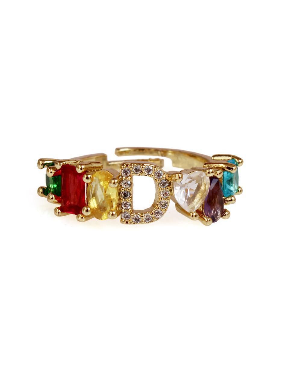Anillo circular 10 k de oro laminado zirconia cúbica pulido Anillo circular 10 k de oro laminado zirconia cúbica pulido