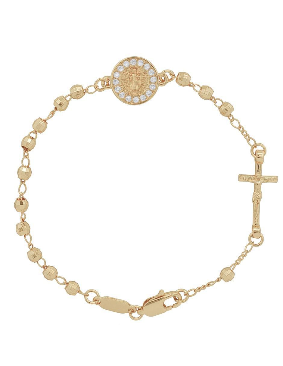 Pulsera 18 k con acabado chapa de oro