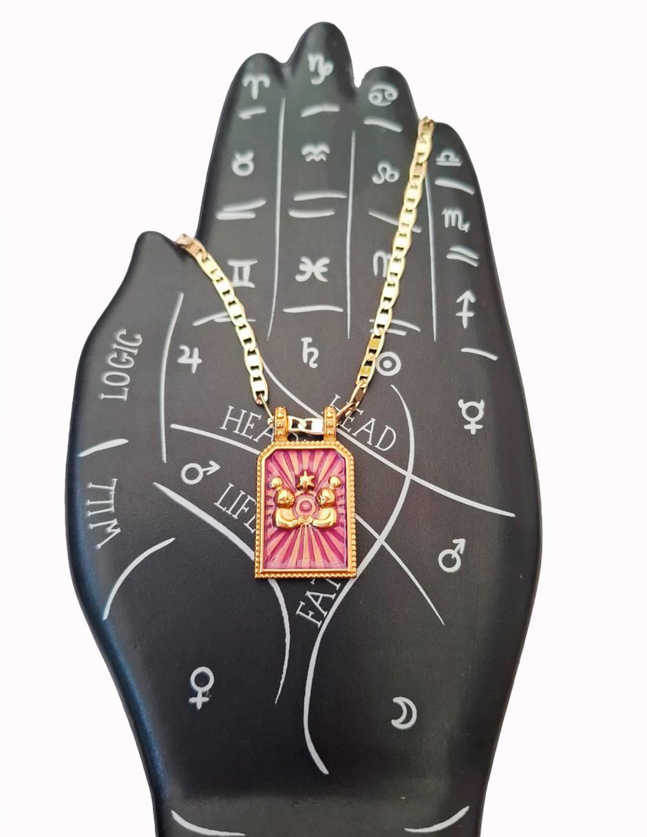 Collar con dije de signo zodiacal Constelaciones de oro laminado