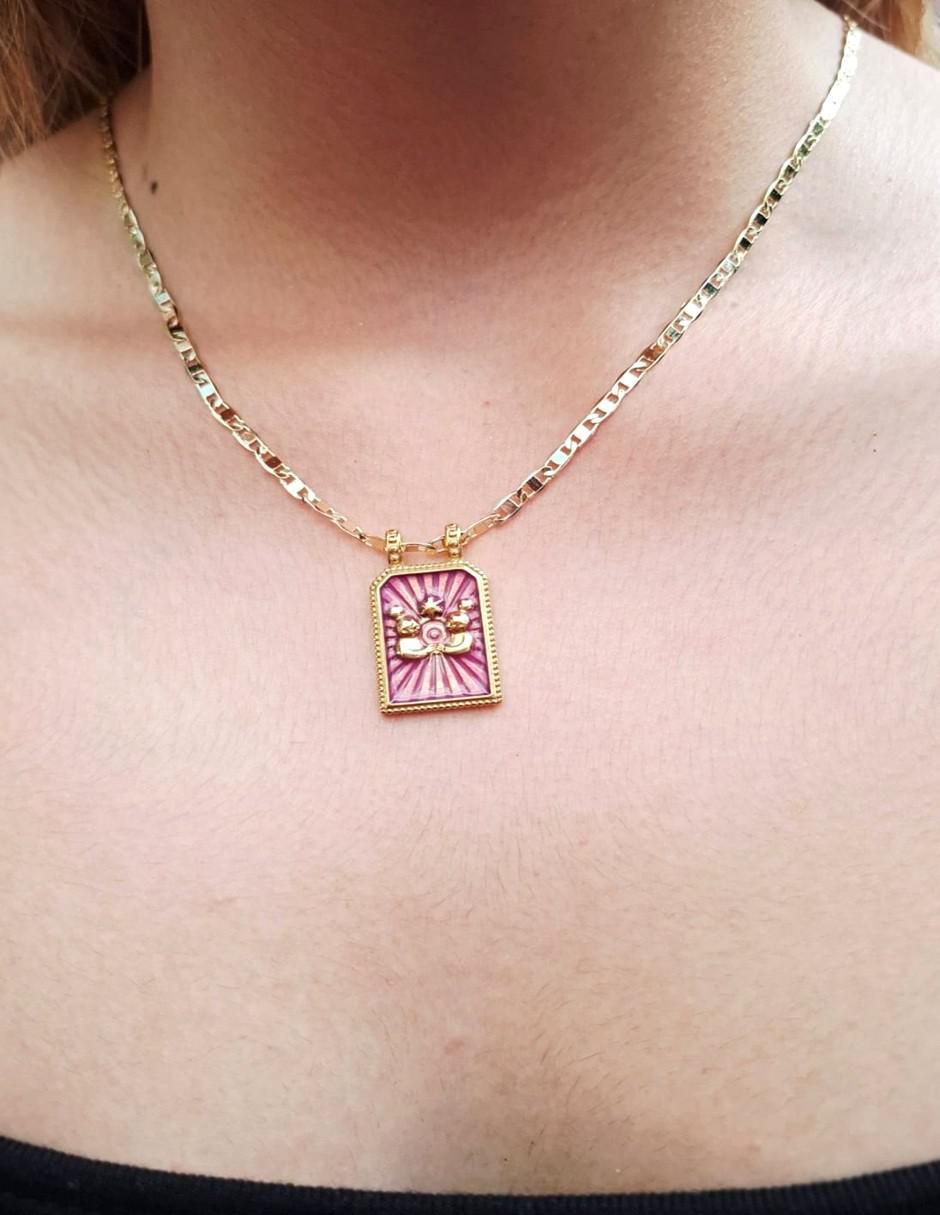 Collar con dije de signo zodiacal Constelaciones de oro laminado 2