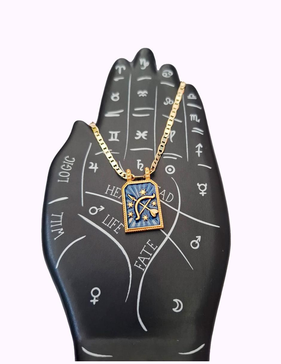 Collar con dije de signo zodiacal Constelaciones de oro laminado 10 K