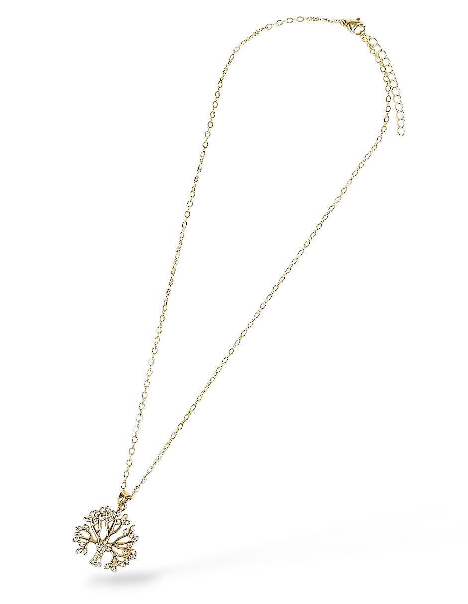Aretes y collar de árbol 18 K zirconia 2