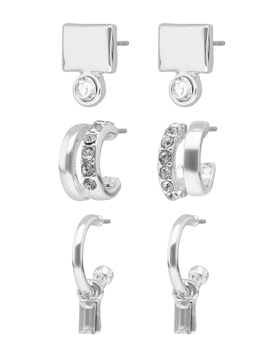 Set de aretes con acabado pavé 3