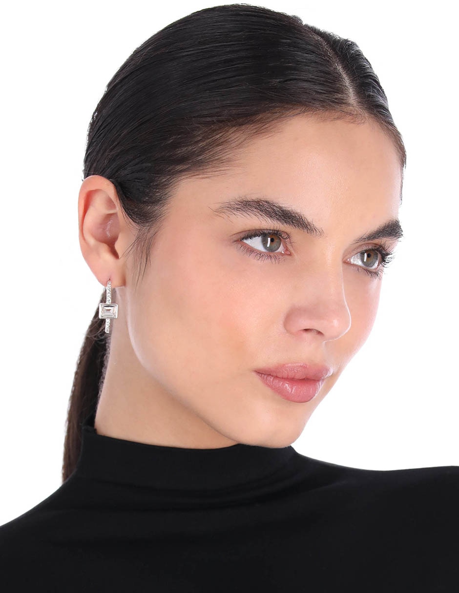 Aretes de círculo con acabado brillante 3