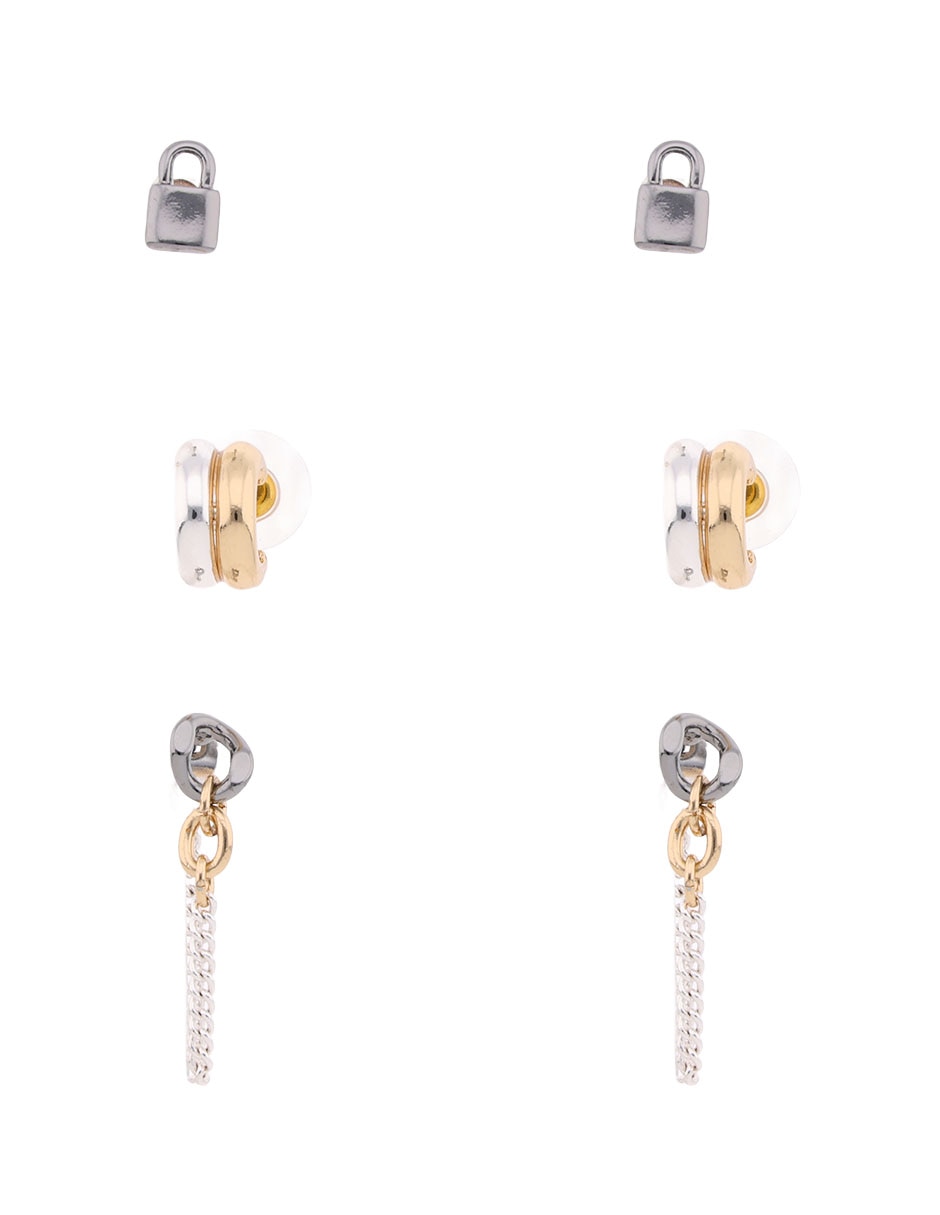 Set de aretes con acabado brillante