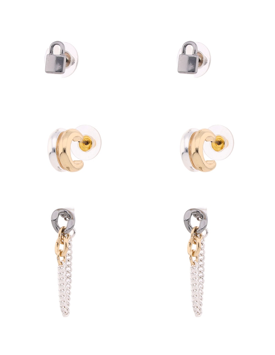 Set de aretes con acabado brillante 2