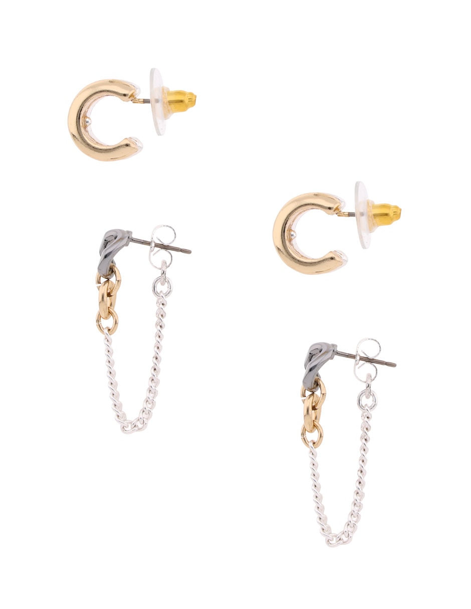 Set de aretes con acabado brillante 3