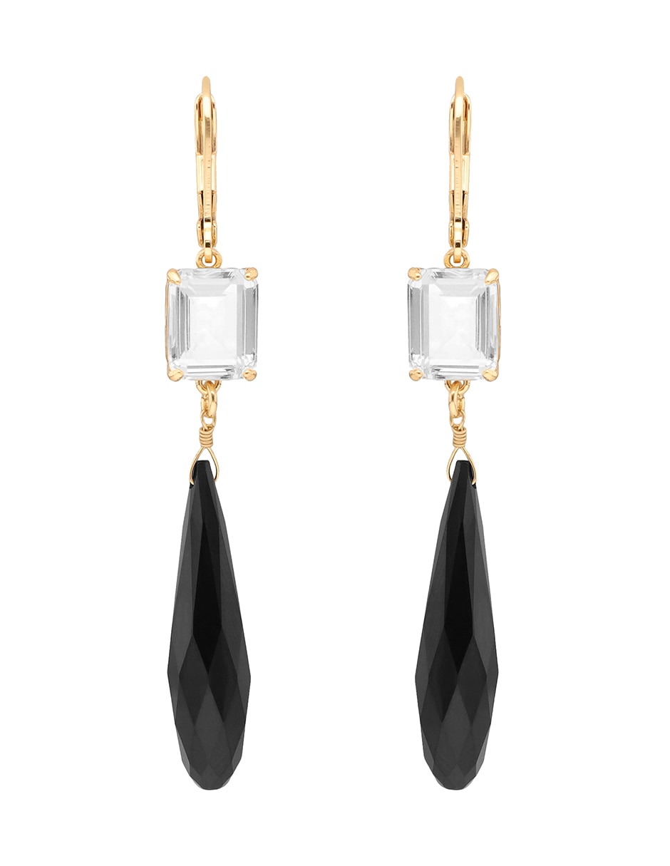 Aretes de gota con acabado brillante