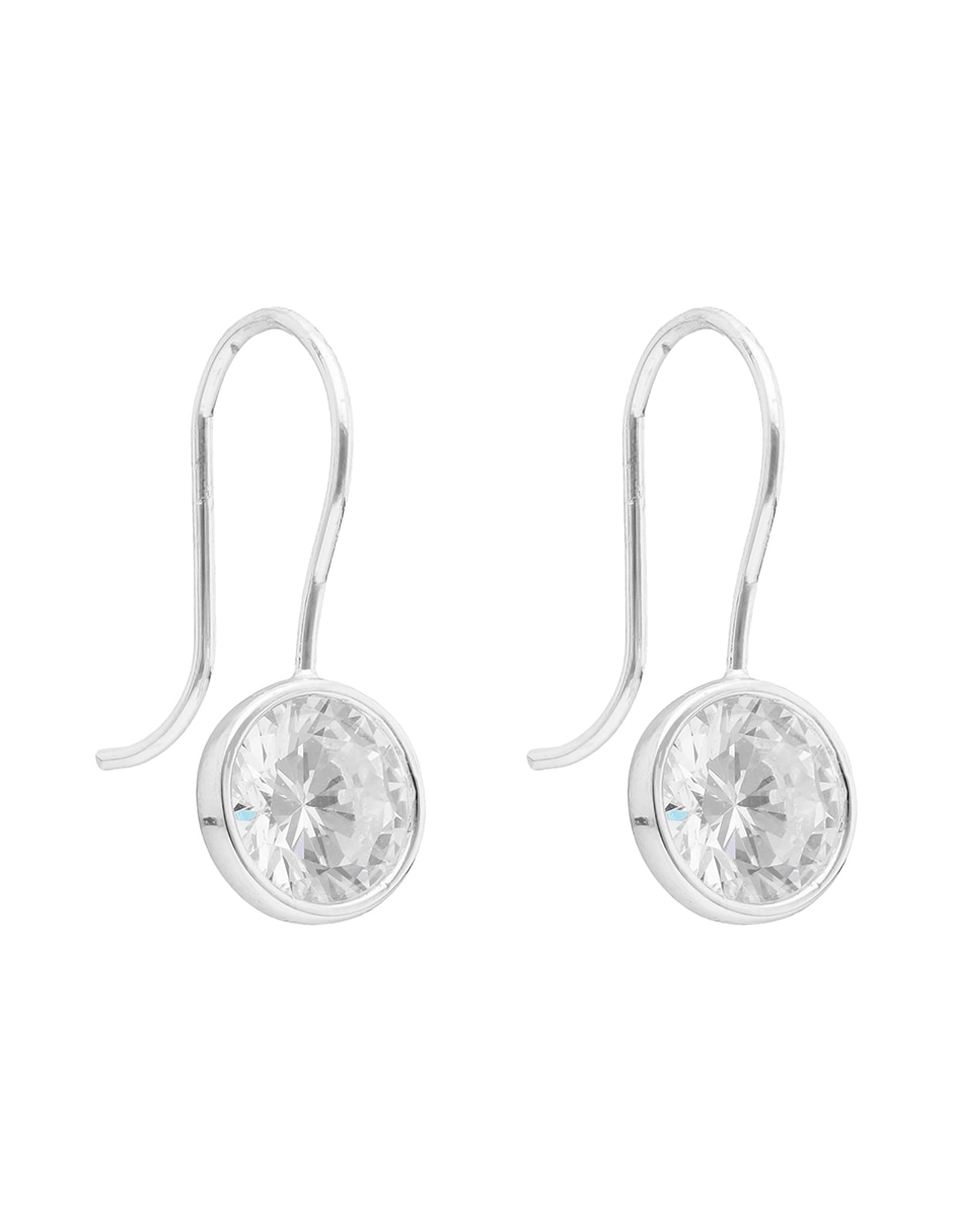 Aretes de círculo con acabado brillante 2