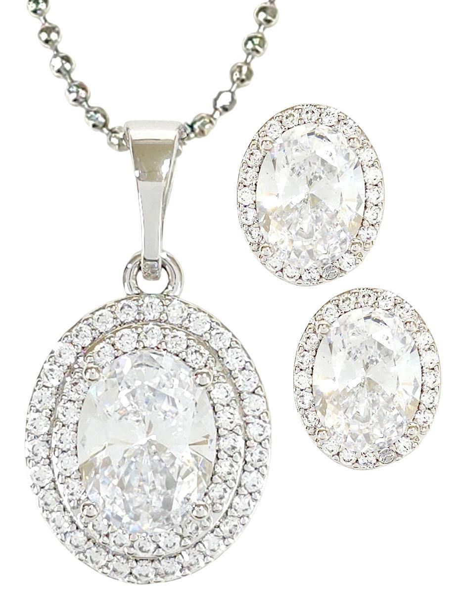 Aretes y collar zirconia 1