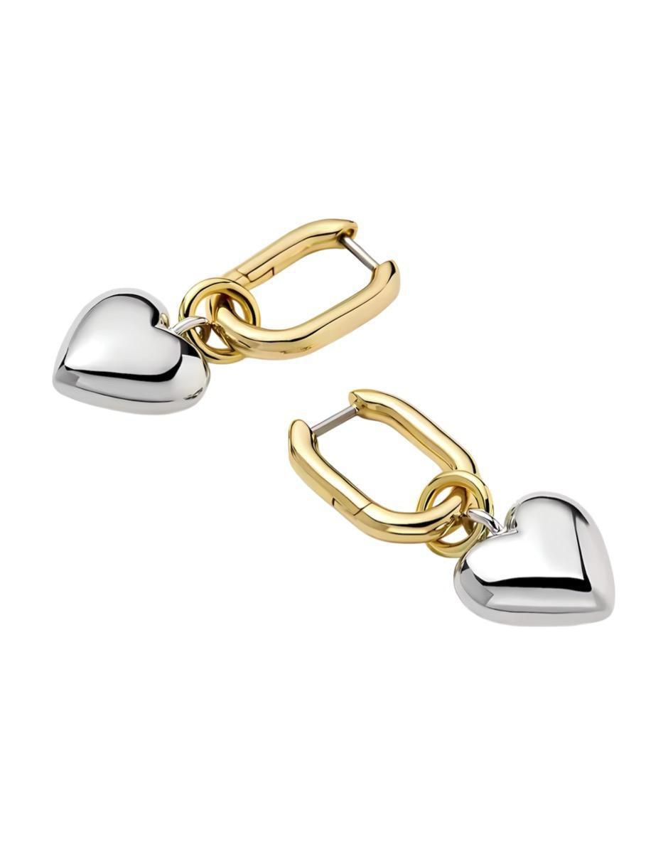 Aretes de corazón de plata P 925 con acabado brillante 2