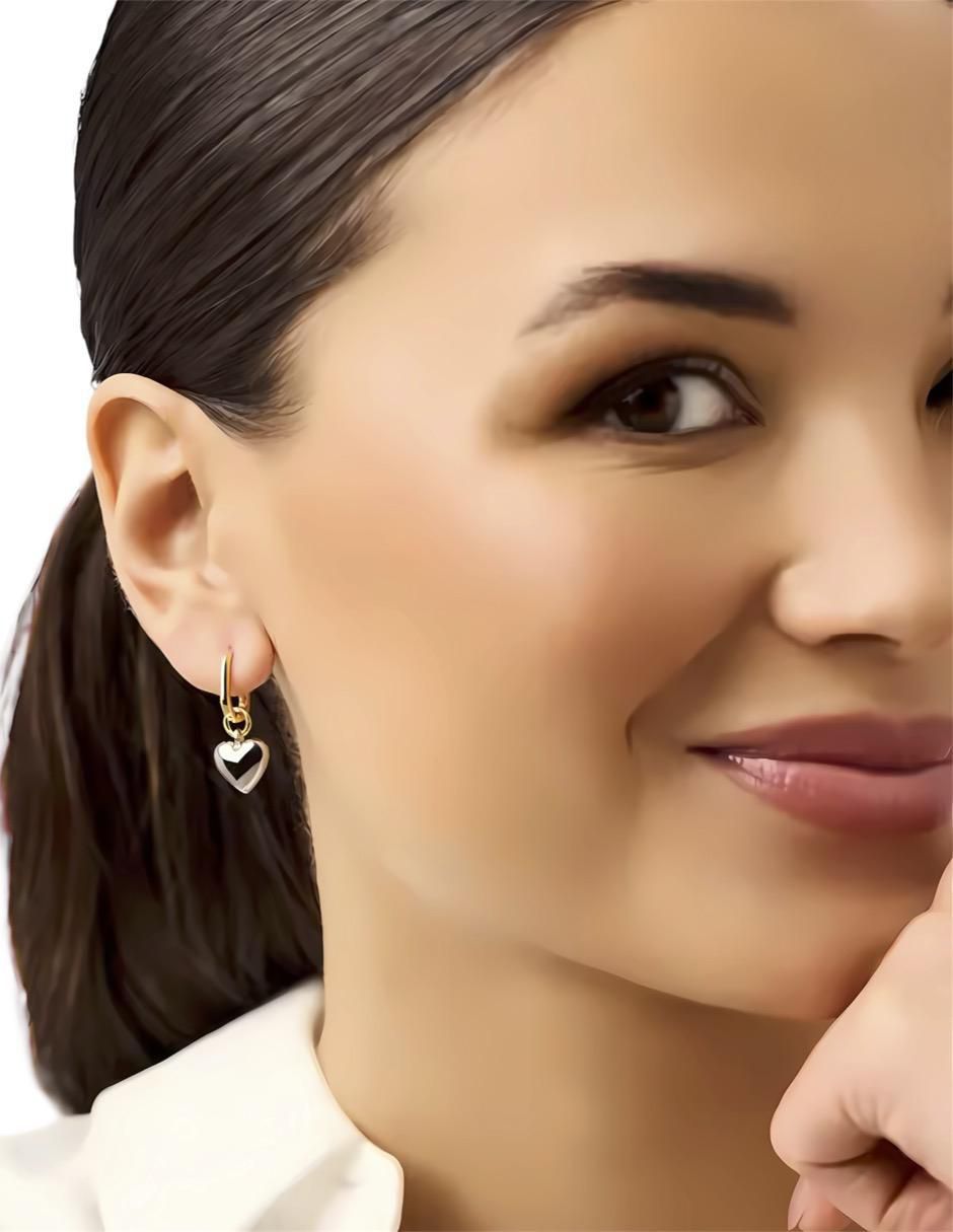 Aretes de corazón de plata P 925 con acabado brillante 4