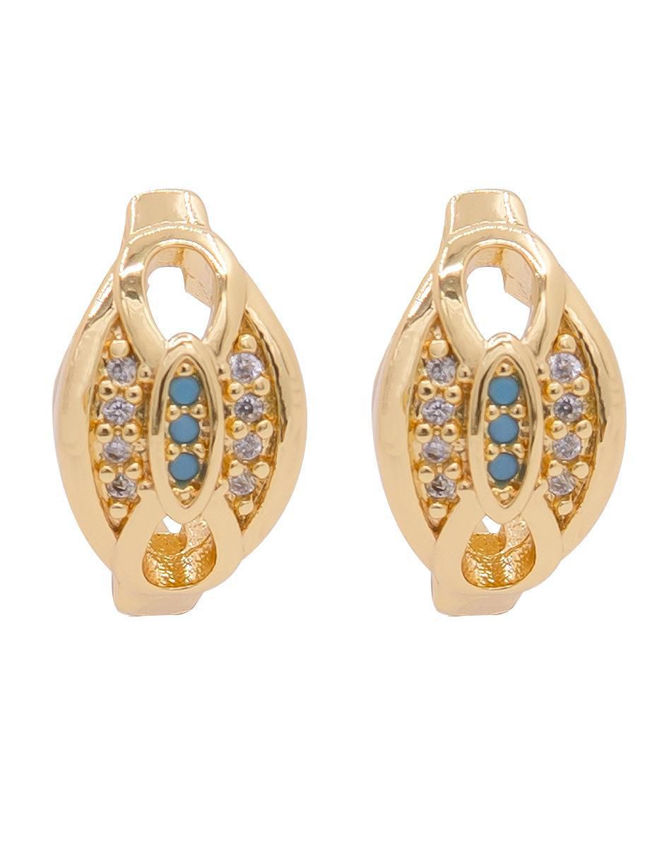 Aretes redondos con acabado brillante zirconia Aretes redondos con acabado brillante zirconia