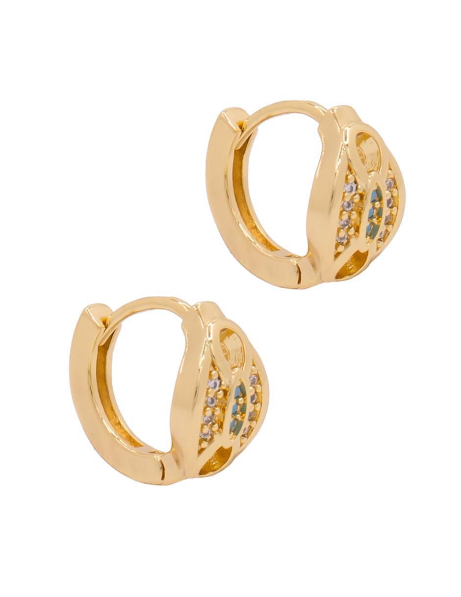 Aretes redondos con acabado brillante zirconia 2