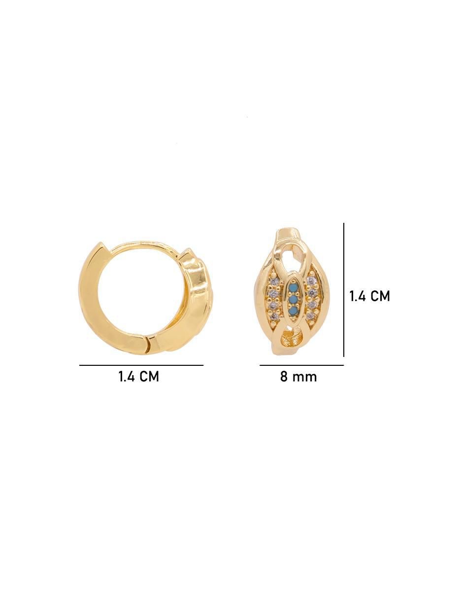 Aretes redondos con acabado brillante zirconia 5