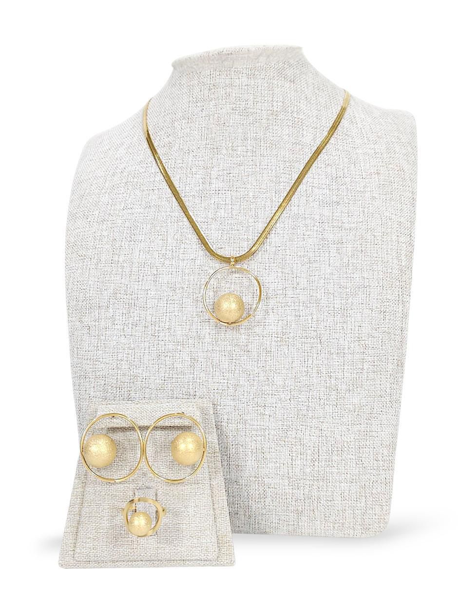 Aretes, collar y anillo de acero inoxidable 9