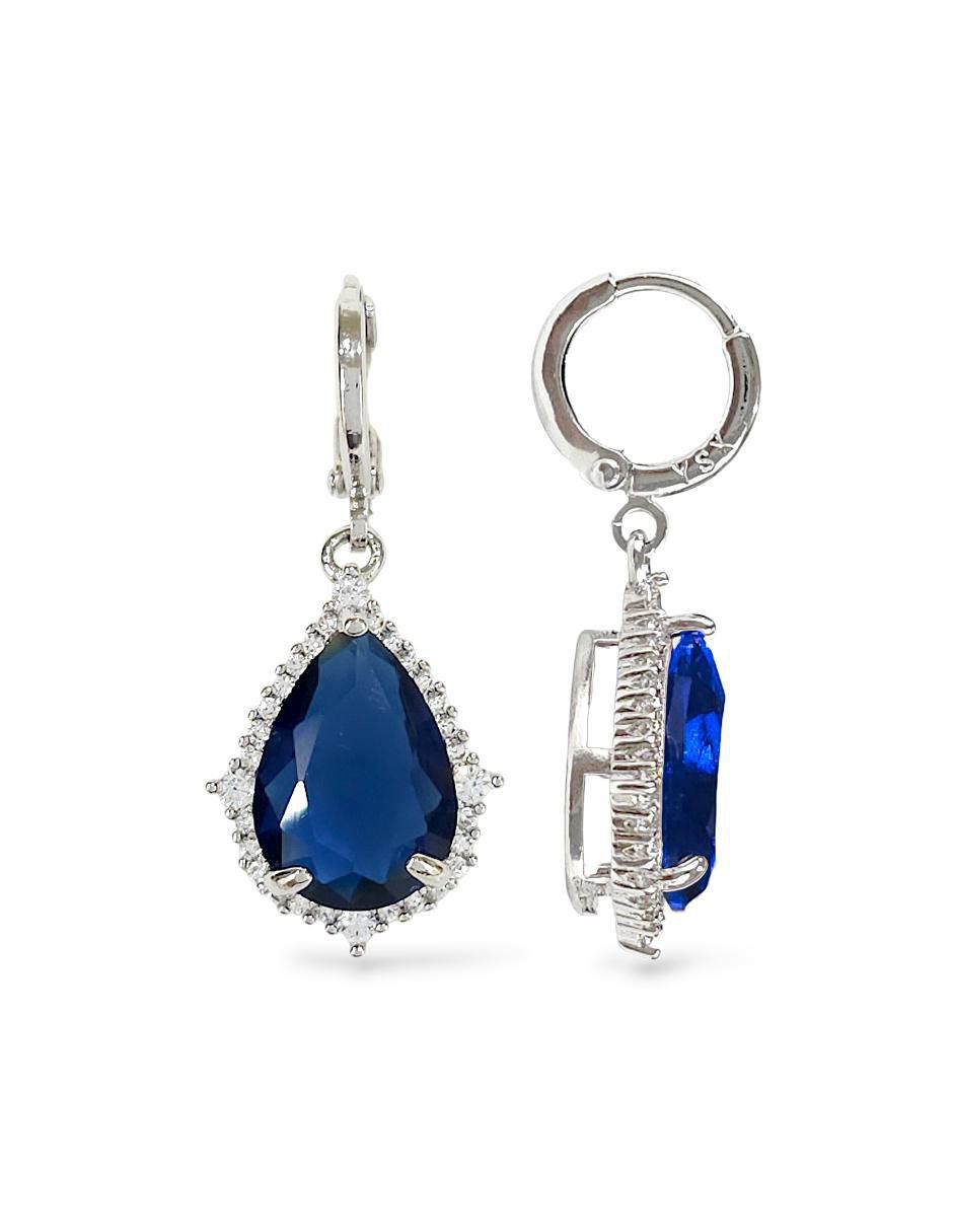 Aretes y collar de gota zirconia 5