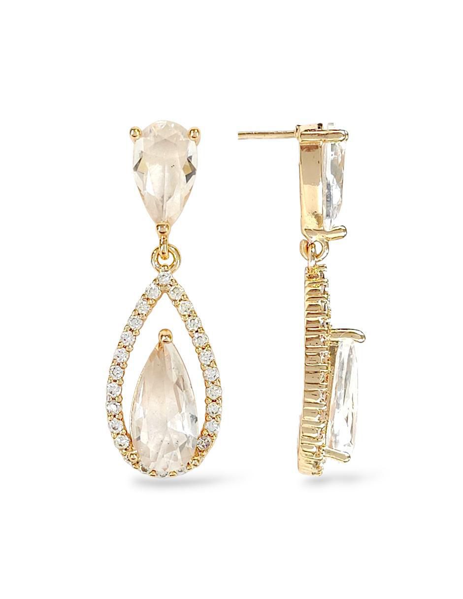 Aretes y collar de gota zirconia 5