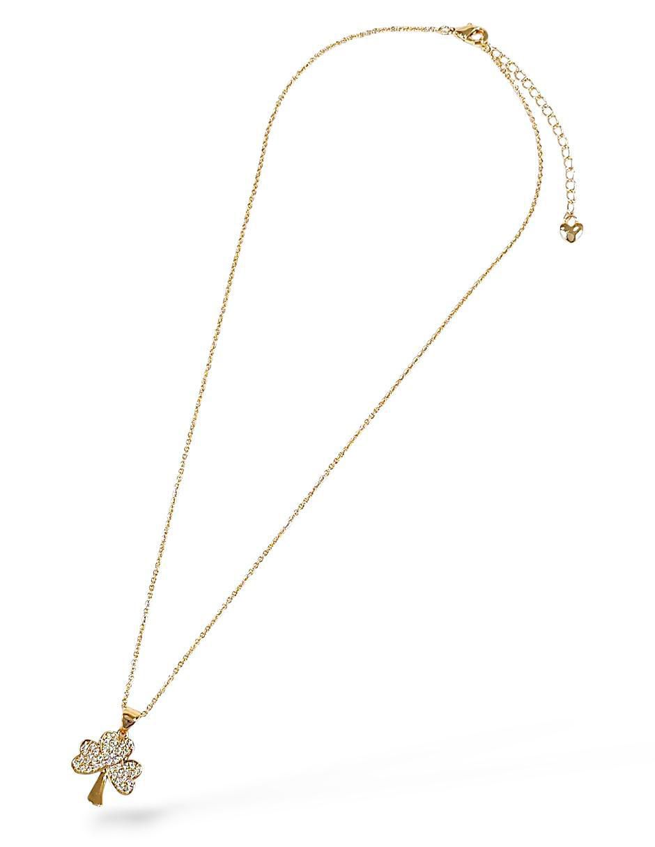 Aretes y collar de trébol zirconia 2